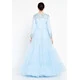 TK LONG SLEEVE MAXI TULLE GOWN