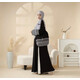 KEFFIYEH ABAYA W MATCHING CROSSBODY BAG-BLACK