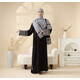 KEFFIYEH ABAYA W MATCHING CROSSBODY BAG-BLACK