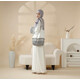 KEFFIYEH ABAYA W MATCHING CROSSBODY BAG-WHITE