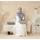 KEFFIYEH ABAYA W MATCHING CROSSBODY BAG-WHITE