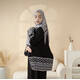 KEFFIYEH ABAYA W MATCHING CROSSBODY BAG-BLACK